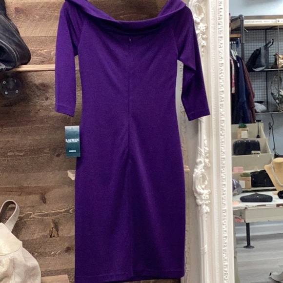 NWT Lauren Ralph Lauren Off The Shoulder Cocktail Dress Size 4 - Picture 6 of 9